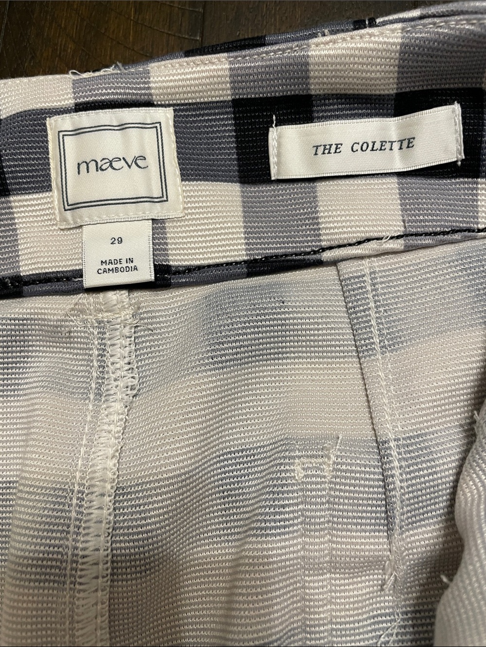 Maeve Anthropologie The Colette Gingham High-Rise Wide-Leg Cropped Pants Size 29 - Picture 6 of 10